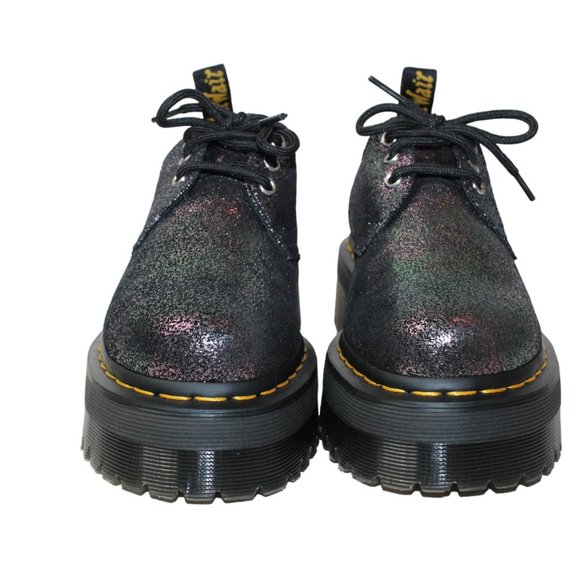 Dr Martens 1461 Quad FL Platform Oxford Purple Glitter Fur Lined Women's 7 NEW! - Picture 2 of 9
